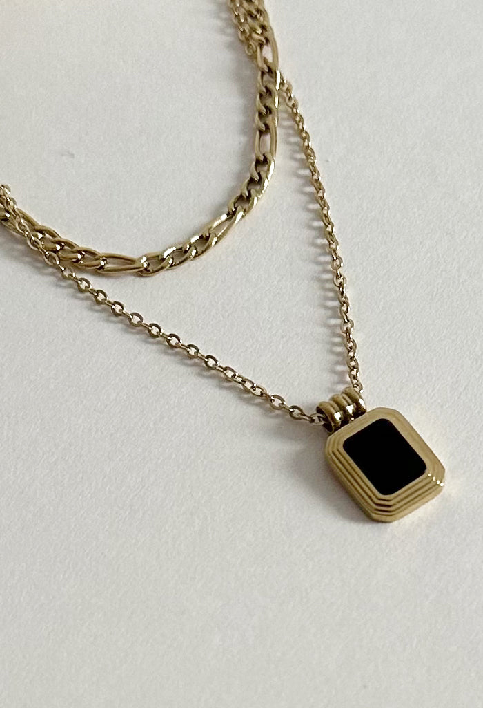 Layered gold necklace 14k deals