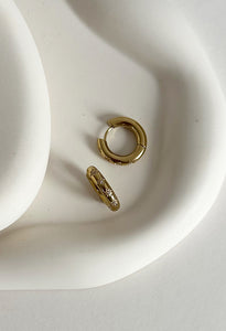 Classic Celestial Waterproof Hoop Earrings 14k Gold Plate