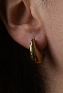 Curved Midi Waterproof Earrings 14k Gold Plate