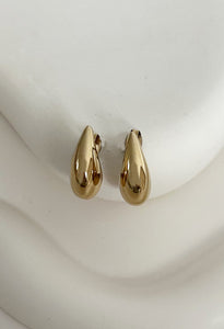 Curved Midi Waterproof Earrings 14k Gold Plate