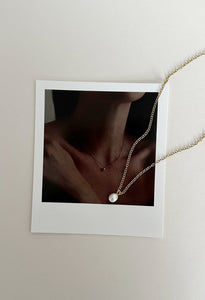 Dainty Freshwater Single Pearl Waterproof Necklace 14k Gold Plate