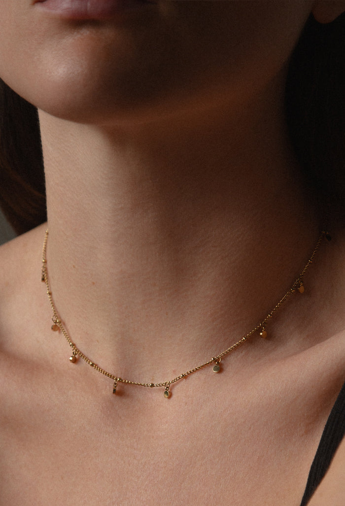 Delicate Charm Waterproof Necklace 14K Gold Plate