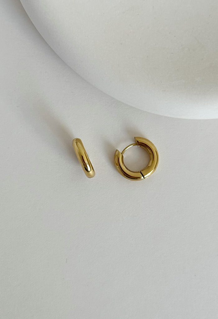 Essential Waterproof 14k Gold Plate Hoop Earrings