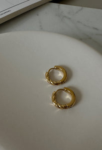 Half Twist Waterproof Hoop Earrings 18k Gold Plate