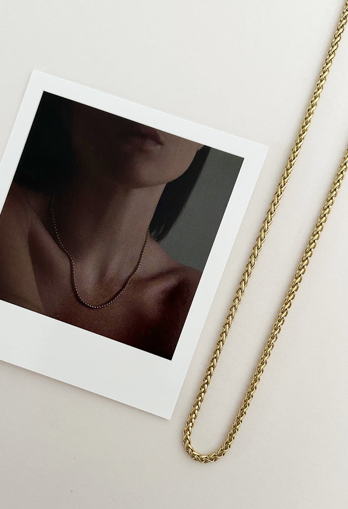 Luxe Short Rope Chain Waterproof Necklace 14k Gold Plate
