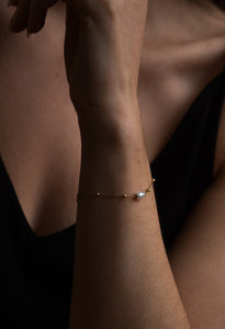 Satellite Freshwater Pearl Waterproof Bracelet 14K Gold Plate