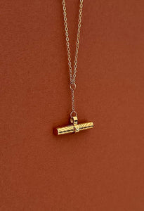 Starburst T-bar Waterproof Necklace 14k Gold Plate
