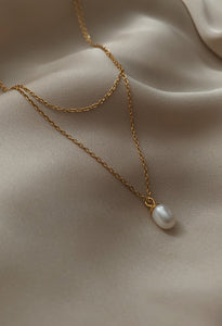 Delicate Double Chain Freshwater Pearl Necklace
