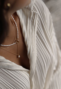 Delicate Double Chain Freshwater Pearl Necklace