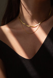 Layered Gold Snake Chain Necklace